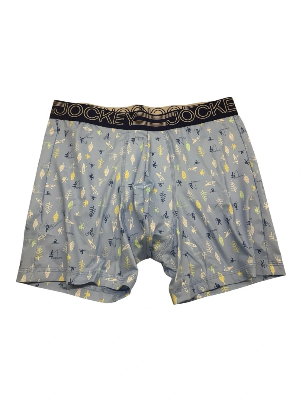Jockey Athletic Microfiber Stretch Boxer Brief Underwear Size M Blue Quick Dry